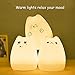 SCOPOW Children Night Light Silicone Cat Smiley [ Sensitive Tap Control, USB Rechargeable, Warm / White Light, 7-Color Breathing Light ] Portable Lamp Nursery for Gift Baby Adult Bedroom