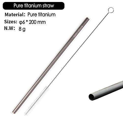 Rover camel 1 Pair of Ultra Lightweight Reusable hollow Pure titanium Chopsticks and 1 Pure titanium Straw,with Free Aluminium Case Strong Healthy (Gray-Pure titanium)