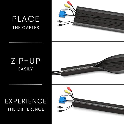 EVEO Cable Management Sleeves and Cable Sleeve Wrapper for Cords 4