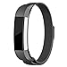 Maledan For Fitbit Alta HR and Alta Bands, Stainless Steel Milanese Loop Metal Replacement Accessories Bracelet Strap with Unique Magnet Lock for Fitbit Alta HR and Alta Black Large
