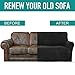 Rose Home Fashion RHF Velvet Loveseat Slipcover Slipcovers for Couches and Loveseats, Loveseat Cover&Couch Cover for Dogs, 1-Piece Sofa Protector(Black -Loveseat)