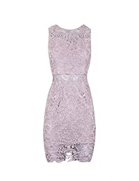 AX Paris Mujer de ganchillo bordado Midi vestido