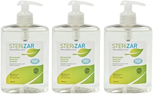SteriZar Alcohol-Free Hand Gel Sanitizer 500ml x3