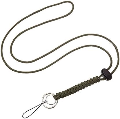 XUANTAI 23 inches Braided Paracord Lanyard Necklace Adjustable with Ring and Clip for Keys,Camera,Cellphone (Green)