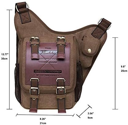Mens Vintage Canvas Shoulder Messenger Bag Chest Leather Patchwork Messenger Bag 3 Mens Vintage Canvas Shoulder Messenger Bag Chest Leather Patchwork Messenger Bag