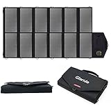 GIARIDE 18V 80W Foldable Solar Charger Dual 5V USB+18V DC Output Sunpower Solar Panel Outdoor Portable Charger for 12V Car Battery, Laptop, Tablet, iPhone, Galaxy, iPad, Camping, Hiking