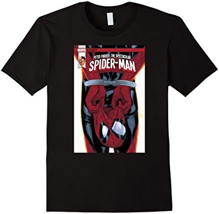 Mens Marvel Spectacular Spider-Man Handcuffed Comic Cover T-Shirt XL Black
