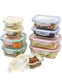 Vremi 18 Piece Glass Food Storage Containers with Locking Lids - BPA Free Airtight Oven Freezer Dishwasher and Microwave Safe Food Container Set - Small and Large Reusable Square Food Containers