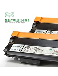 LINKYO Paquete de 2 cartuchos de tóner de repuesto, de alto rendimiento, para Brother TN750. Color negro, Negro Paquete de 2