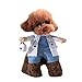 NACOCO Dog Cat Doctor Costume Pet Doctor Clothing Halloween Jeans Outfit Apparel (S)