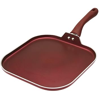 Ecolution EVRE-3228 Non-Stick Griddle Pan Dishwasher Safe, Silicone Handle, Specialty Cookware for Family, Griddle-11 Inch, Crimson Sunset