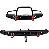 RC car Metal Front/Rear Anti-Collision Bumper for 1/10 Crawler Car TRX-4 Axial SCX10ii 90046 With Light