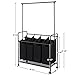 SONGMICS 4-Section Laundry Sorter, Rolling Laundry Cart with Hanging Bar, Laundry Organizer, Hampers for Laundry, Heavy-Duty, Lockable Wheels, 4 x 13.2 Gal., Black URLS44B