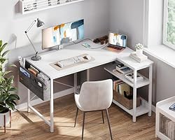 ODK 40 Inch Small L Shaped Computer Desk with Power