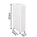 Shozafia Narrow Slim Rolling Storage Cart and Organizer, 7.1 inches Kitchen Storage Cabinet Beside Fridge Small Plastic Rolling Shelf with Drawers for Bathroom