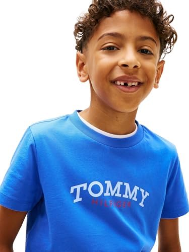 Bambino T-Shirt Maniche Monogram Graphic in Cotone, Blu (Empire Blue), 4 Anni