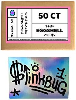 Hologram | Premium Eggshell Sticker Blanks | 50 Pack | Sun-Proof UV Ink | Weather Resistant | Quick & Easy Peel | Different Designs Available