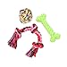 Dog Rope Toys for Large and Medium Dogs Cotton Rope Knot, Rope Ball and Rope Bone Dog Toy Set Best Dog Dental Chews 3-Pack - Colors Vary