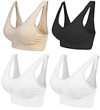 The Ultimate Comfort PADDED Bra (4-pack) Black White Nude with removable Pads