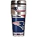 NFL New England Patriots Metallic Travel Tumbler, Stainless Steel and Black Vinyl, 16-Ounce