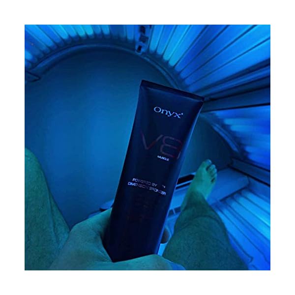 Onyx-V8-Tingle-Indoor-Tanning-Bronzer-Advanced-Tanners-Lightweight-Formula Onyx V8 Sunbed Cream for Men - Hot Tingle - Tan Enhancer with Bronzer for Indoor Tanning Beds - Skin Firming & Ultimate…