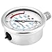 Hydraulic Pressure Gauge, 60MPA/9000PSI Base Entry NPT1/4 Pressure Gauge