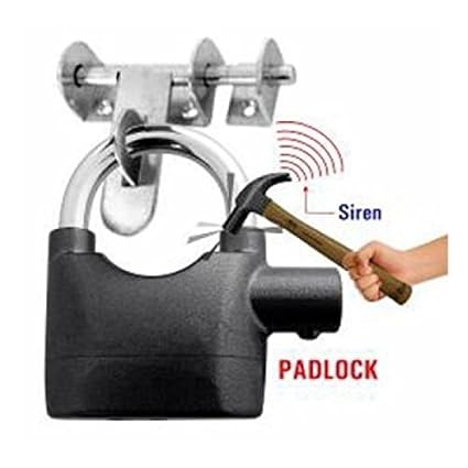 KetZeal Alarm Padlock Anti Theft Electronic Smart Motion Sensor Alarm Lock for Home/Office/Door/Bicycle/Bikes - Black