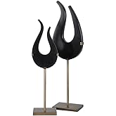Uttermost Black - Sculpture (Set of 2)-24.25 Inches Tall and 7.25 Inches Wide