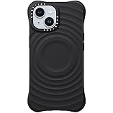 CASETiFY Ripple iPhone 15 Case [2X Military Grade Drop Tested/Wave Textured/Compatible with Magsafe] - Black