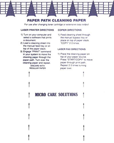 Microcare Laser Printer Cleaning Sheet (8.5 x 11″) 20 Sheets