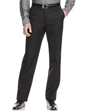 Calvin Klein Slim Fit Black Solid Wool Flat Front New Men's Dress Pants (32W)