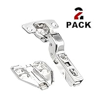 SEVGTY Concealed Hinges 110 Degree European Frameless Hydraulic Stainless Steel Soft Close Hinges for Drawer Window Cupboard Cabinet Door Hinges with Screws (2, Inset)