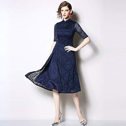 Qunlianyi Robe De Mariee Grande Taille 3xl Plus Taille Robe Dentelle Patchwork Col Simple Cheongsam Rouge Robes Vintage Elegant Parti Amazon Fr Sports Et Loisirs