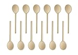 Kitchen Wooden Oval Spoons Mixing Baxing Cooking & Serving Utensils Craft, Beechwood 12 Inch-Set Of 12 BICB