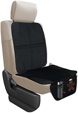 Oetoe Car Seat Protector, Luxury Mat Protector to Keep Nice and Clean Under Your Baby's Infant Car Seat, Protect Your Auto Leather and Upholstery Seats from Damage, Includes 2 Handy Storage Pockets