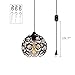 Surpars House Plug-in Crystal Pendant Light with 15' Cord, Dimmer Switch in Cord, 1-Light, Black