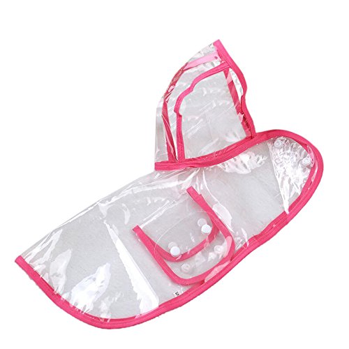 DEESEE(TM) Waterproof Puppy Raincoat Transparent Rain Coat Pet Rainwear Clothes for Small Dogs (M, Hot Pink)
