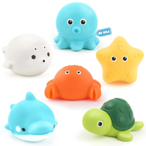 Bath Toys 6 PCS No Hole Baby Bathtub Toys Toddler Bath Toy
