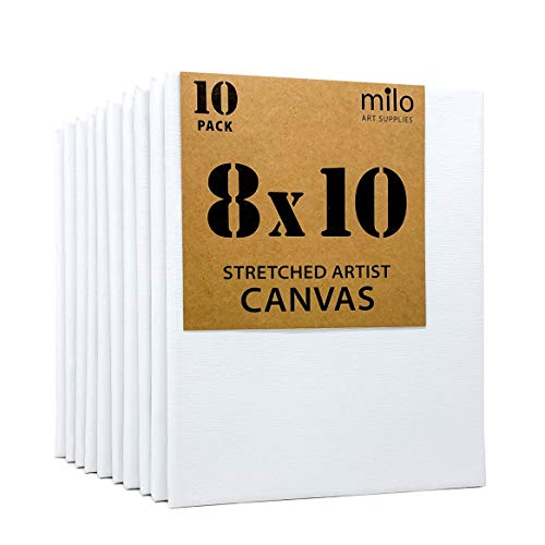 milo Stretched Artist Canvas 8x10 inch Value Pack of 10 Canvases