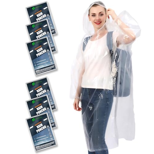 SWOGAA Disposable Rain Ponchos for Adults 10 and 4 Pack Extra Thicker Emergency Ponchos