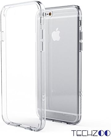 TechZoo iPhone 6S Plus Case, Scratch Resistant, Crystal Clear-Durable, Clear Back Panel &amp; TPU Bumper for iPhone 6 Plus/6s Plus, Anti-Fingerprint – Clear/Clear