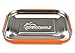 LunchBots Medium Duo Snack Container - Divided Stainless Steel Food Container - Two Sections for Half Sandwich and a Side - Eco-Friendly - Dishwasher Safe - Stainless Lid - Orange Dots