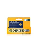 Neosporin + Maximum-Strength Pain Relief Dual Action Antibiotic Ointment with Bacitracin Zinc, .5 oz, White
