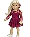 Sophia's 18 Inch Doll Clothes Outfit, 2 Pc. Elegant Berry Long-Sleeved Lace Doll Dress & Hair bow for your 18 Inch American Dolls Clothes & More! Berry Long Sleeve Lace Dress w/Hair bow