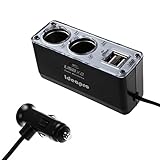 Aokland USB Car Charger, and 2-Socket Cigarette Lighter Power Adapter for iPhone 7 6S Plus 6 Plus 6 5SE 5S 5 5C 4S, Samsung Galaxy S7 S6 Edge