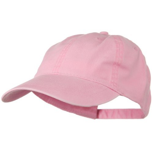 Washed Solid Pigment Dyed Cotton Twill Brass Buckle Cap - Pink