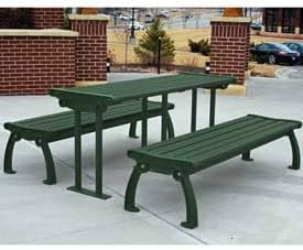 Heritage Picnic Table, Recycled Plastic, 6 Ft, Green & Green