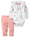 Carter's Baby Girls' 3 Piece Cardigan Set (Baby) - So Happy White Flowers, 12 Months