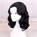 STfantasy Finger Wave Wig 1920s Retro Mid Length Long Curly Synthetic Hair for Women Cosplay Halloween Party Costume (Dark Black)