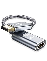 Adaptador DisplayPort a HDMI, Capshi 4K DP DisplayPort a HDMI convertidor macho a hembra chapado en oro DP a HDMI adaptador HP, HDTV, ThinkPad, Monitor, Proyector, Escritorio, AMD, NVIDIA- Grey